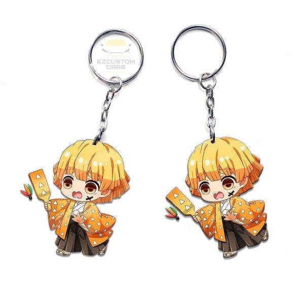 zenitsu agatsuma keychains demon slayer anime custom car accessories njyfu