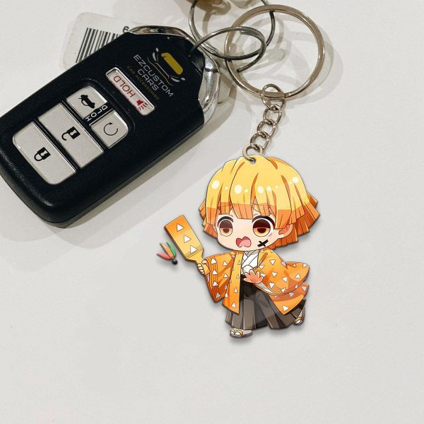 zenitsu agatsuma keychains demon slayer anime custom car accessories uj31g