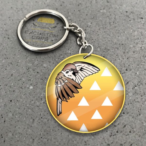 Zenitsu Agatsuma Keychains Demon Slayer Anime Custom Car Accessories