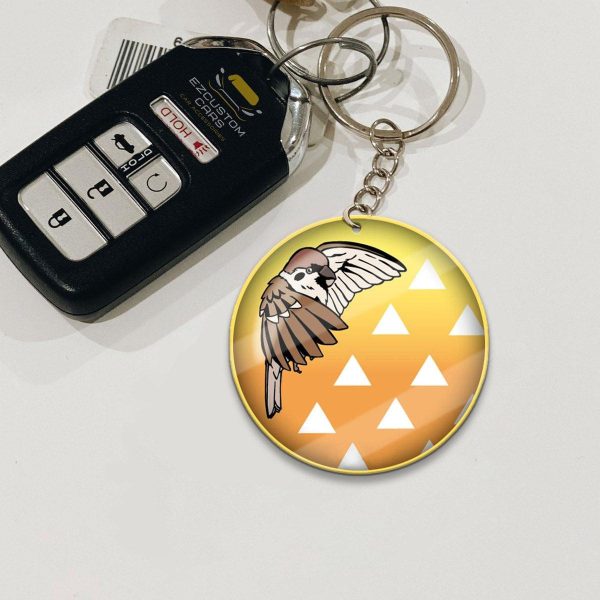 Zenitsu Agatsuma Symbols Keychains Custom Demon Slayer Anime Car Accessories