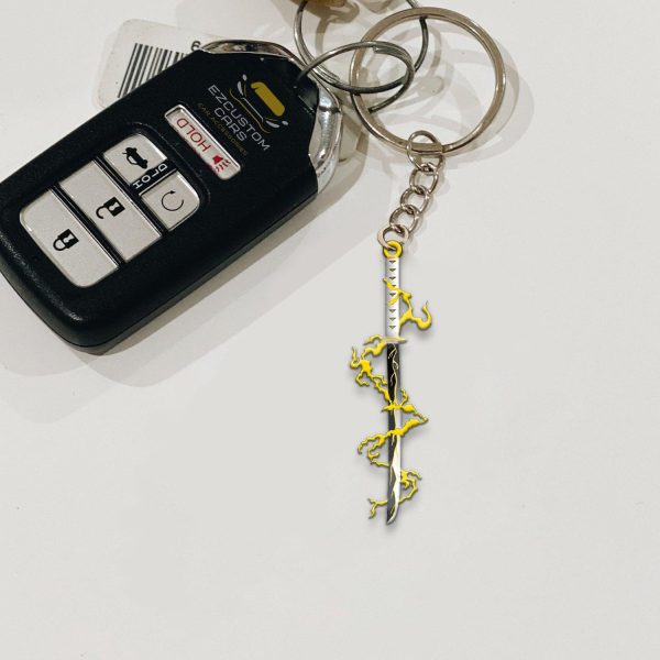 Zenitsu Swords Car Accessories Custom Anime Demon Slayer Swords Keychains