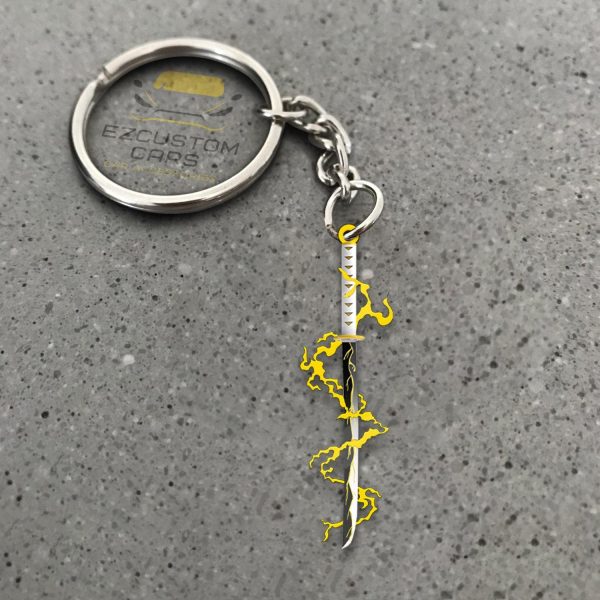 Zenitsu Swords Car Accessories Custom Anime Demon Slayer Swords Keychains