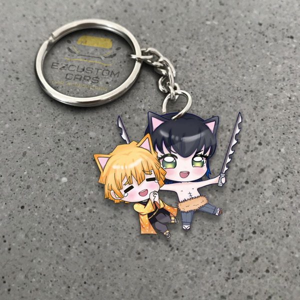 Inosuke Custom Keychains Demon Slayer Anime Car Accessories