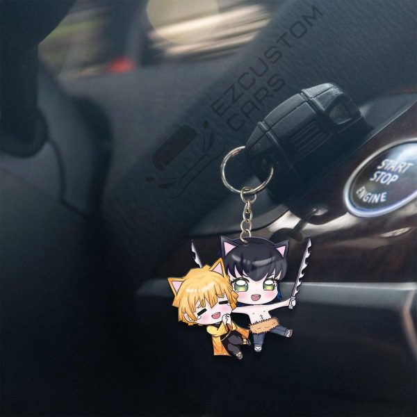 zenitsu x inosuke keychains custom demon slayer anime car accessories yoj7y