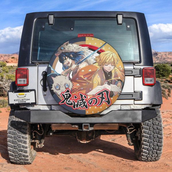 Zenitsu x Inosuke Spare Tire Cover Custom Demon Slayer Anime Car Accessories