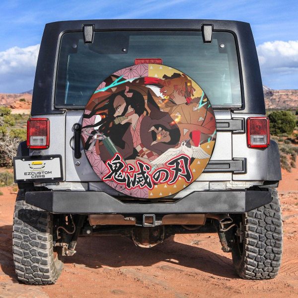 Zenitsu x Nezuko Spare Tire Cover Demon Slayer Anime Custom Car Accessories