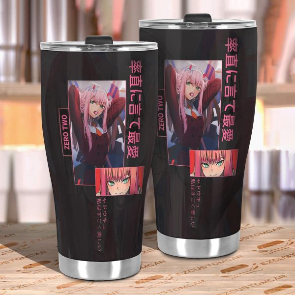 zero two custom darling in the franxx anime car accessories car tumblers cup aklie