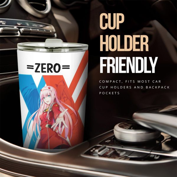 Zero Two Stainless Steel Tumbler Custom Darling In The Franxx Anime Car Accessories