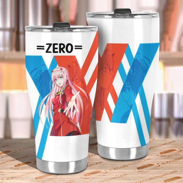 zero two stainless steel tumbler custom darling in the franxx anime car accessories xse8t