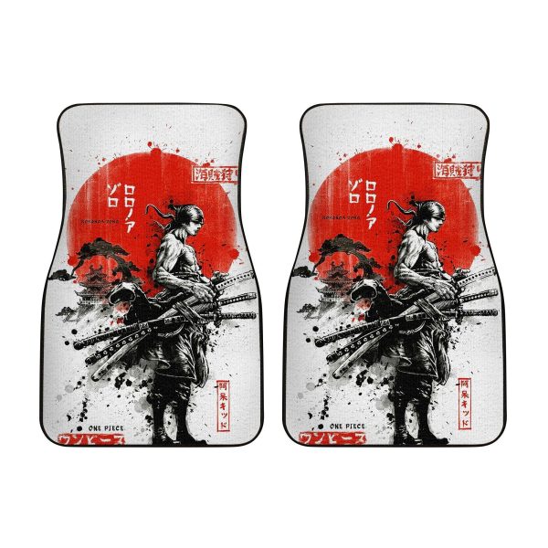 zoro samurai warriors car floor mats one piece anime decor for cars kyudc