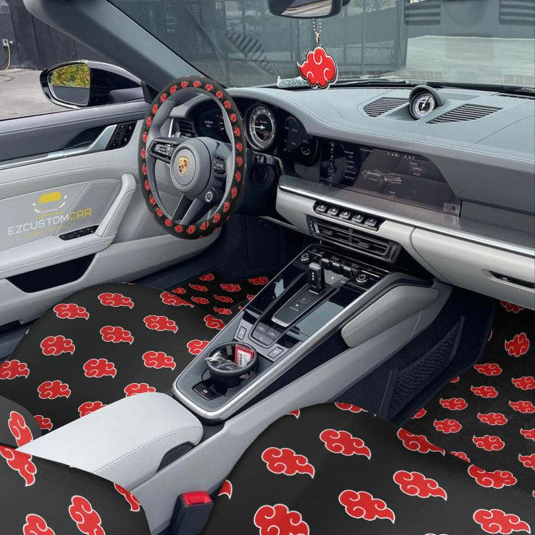 Akatsuki Cloud Pattern Car Mats x Car Seat Covers Set Anime Car Decoration