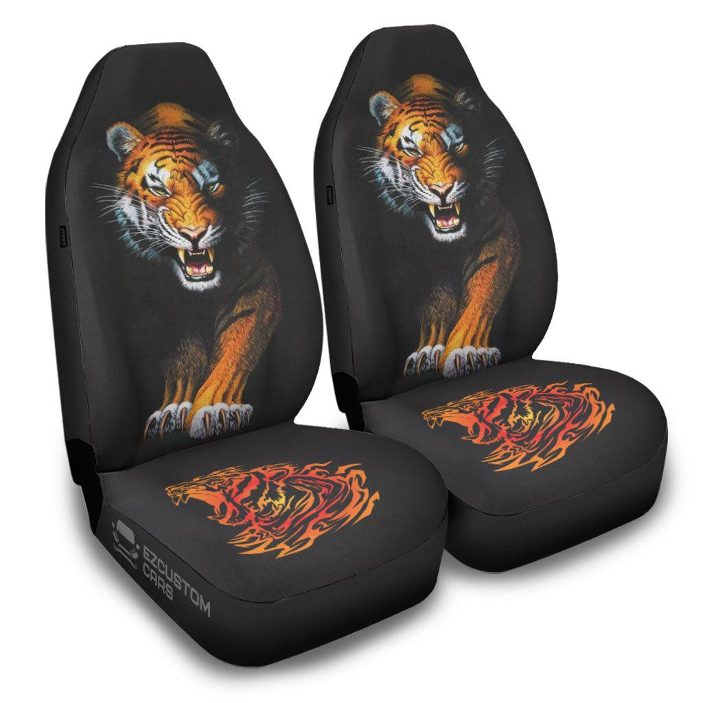 Angry Tiger Car Seat Covers Custom Tiger Car Accessories