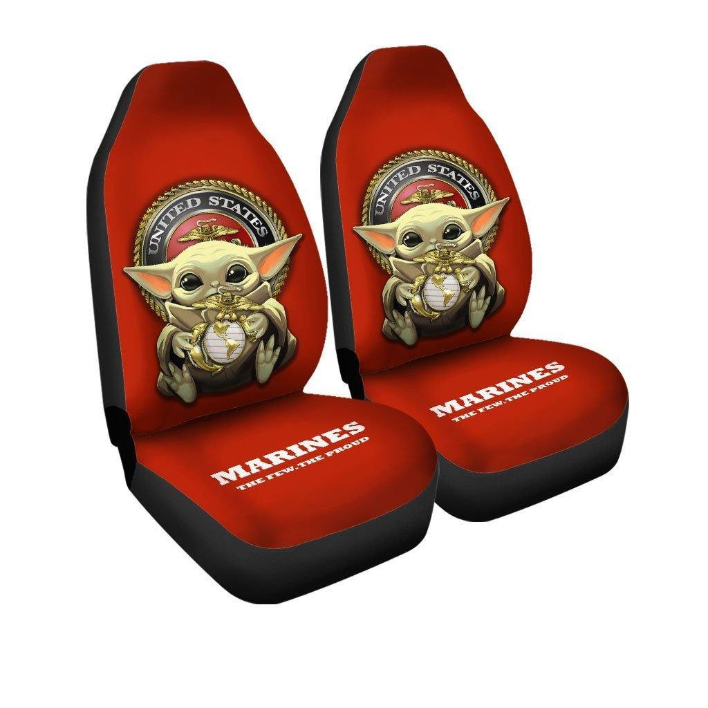 Baby Yoda USMC Car Seat Covers U.S Marines Corps