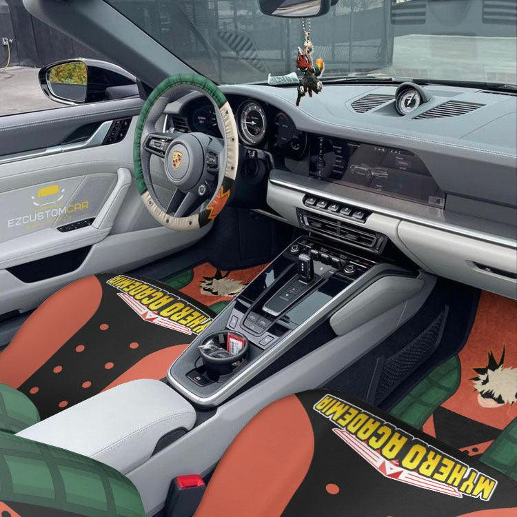 Bakugou My Hero Academia Car Mats x Car Seat Covers Set Anime Car Decoration