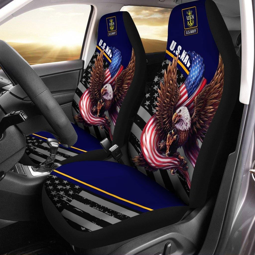 Bald Eagle American Flag Car Seat Cover US Navy
