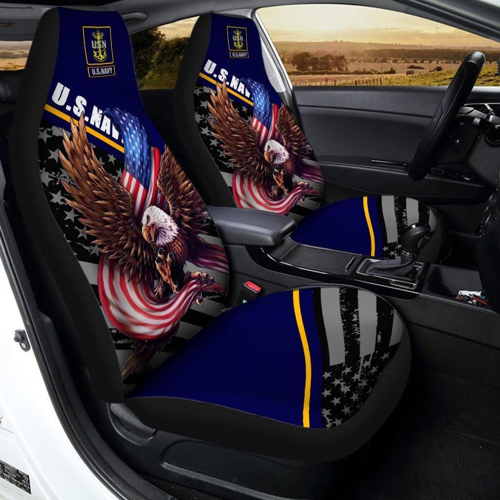 Bald Eagle American Flag Car Seat Cover US Navy