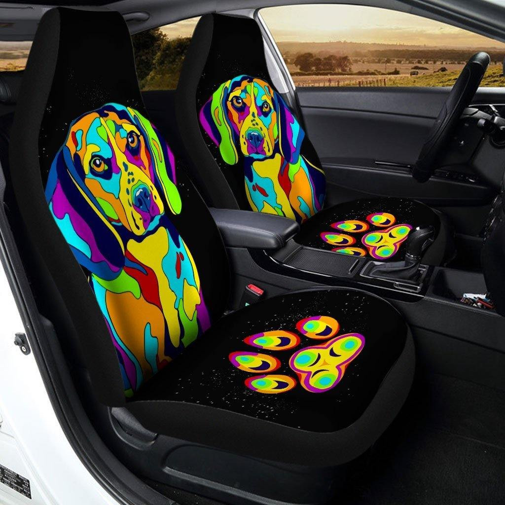 Beagle Abstract Custom Car Seat Covers