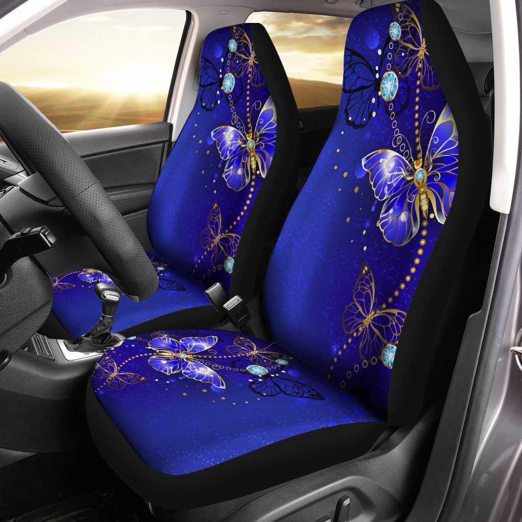 Beauty Blue Butterfly Car Seat Covers Custom
