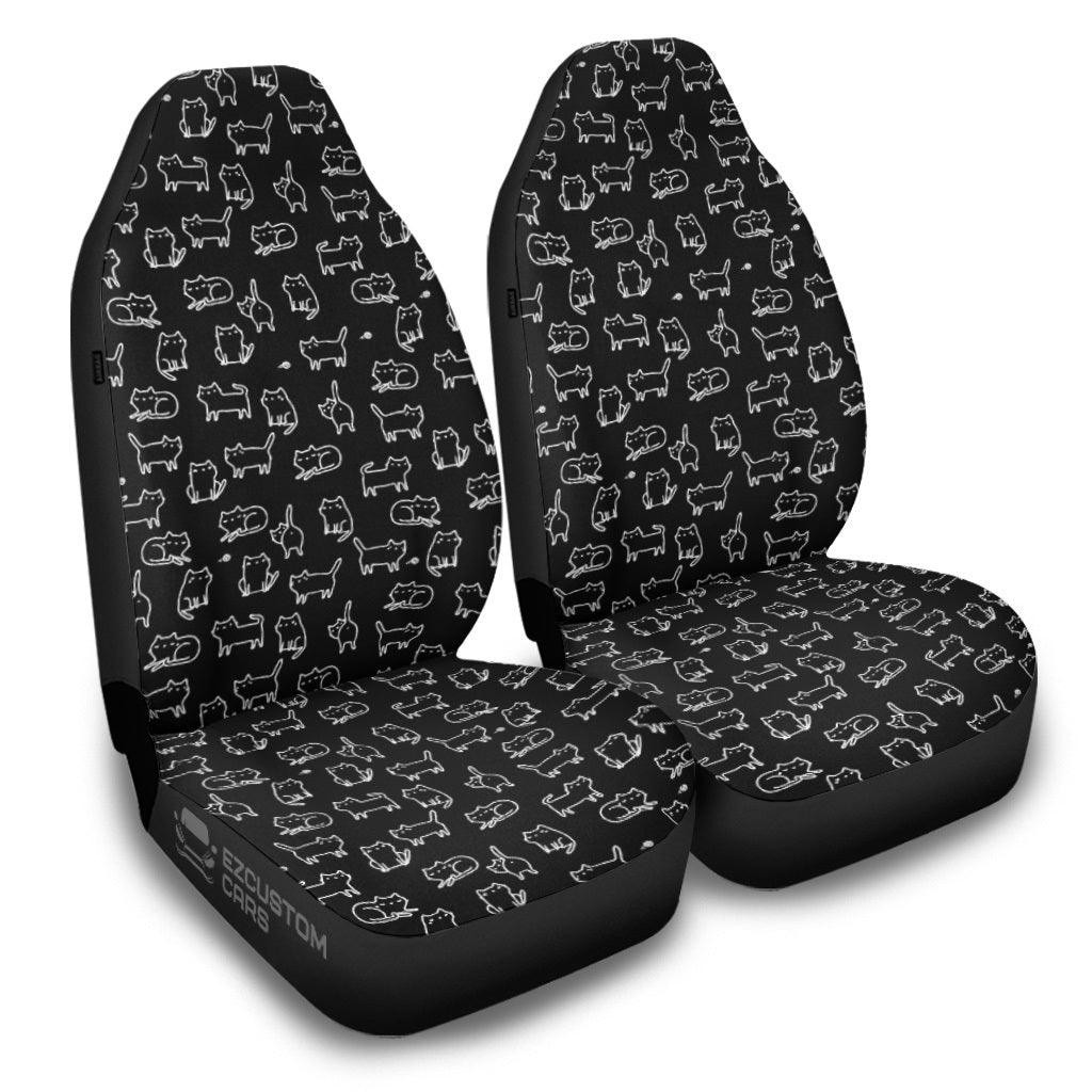 Black Cat On Black Car Seat Covers