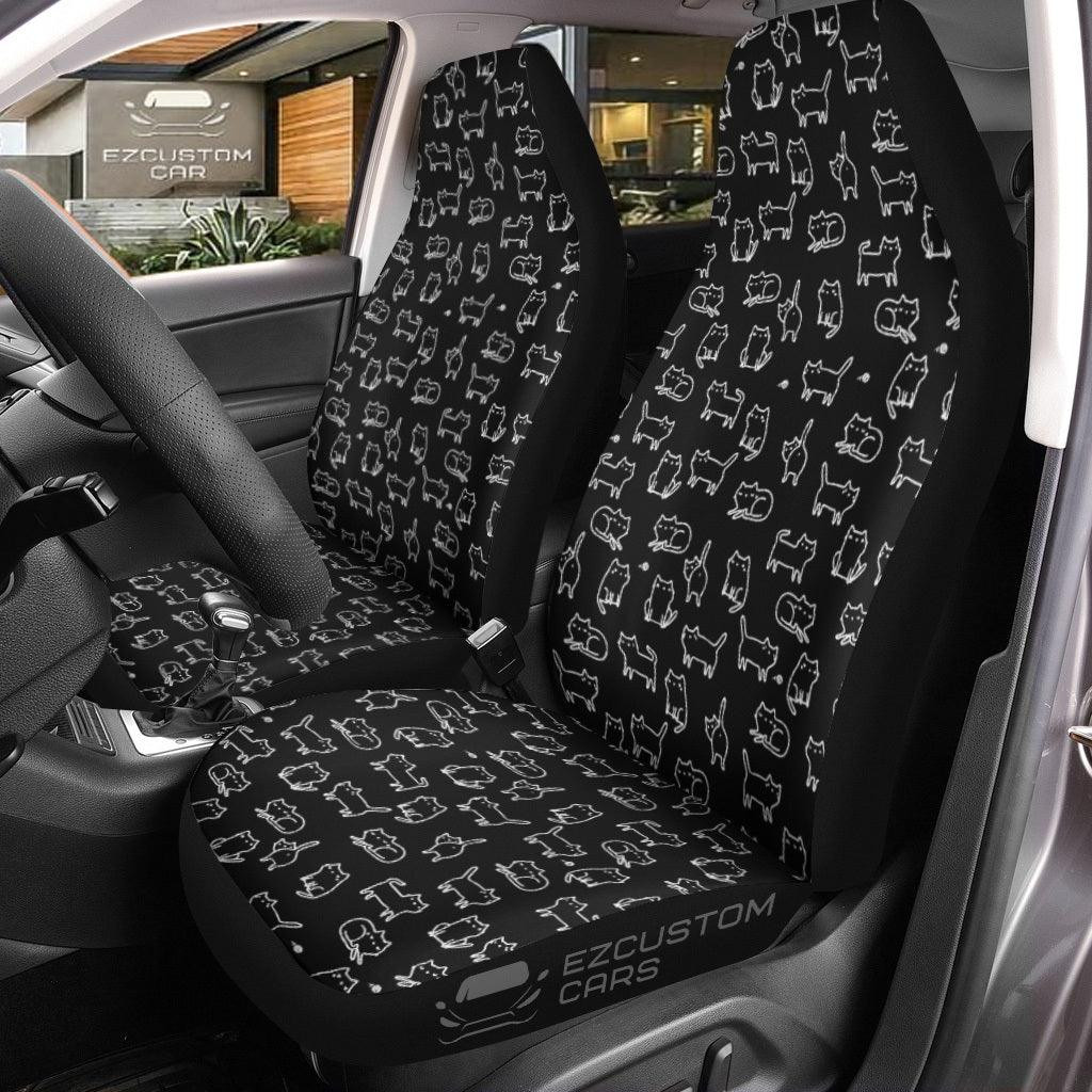 Black Cat On Black Car Seat Covers