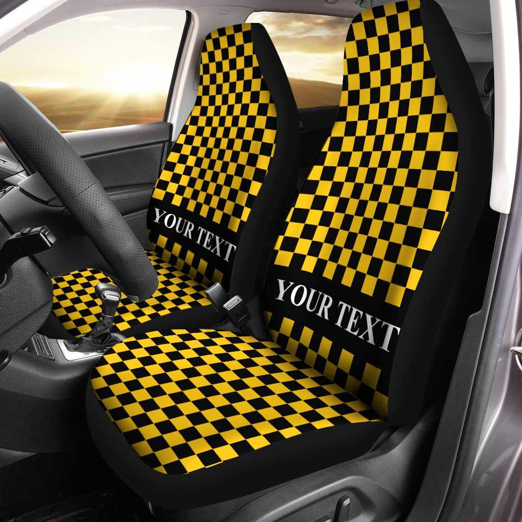 Black Yellow Checkered Personalized Car Seat Covers