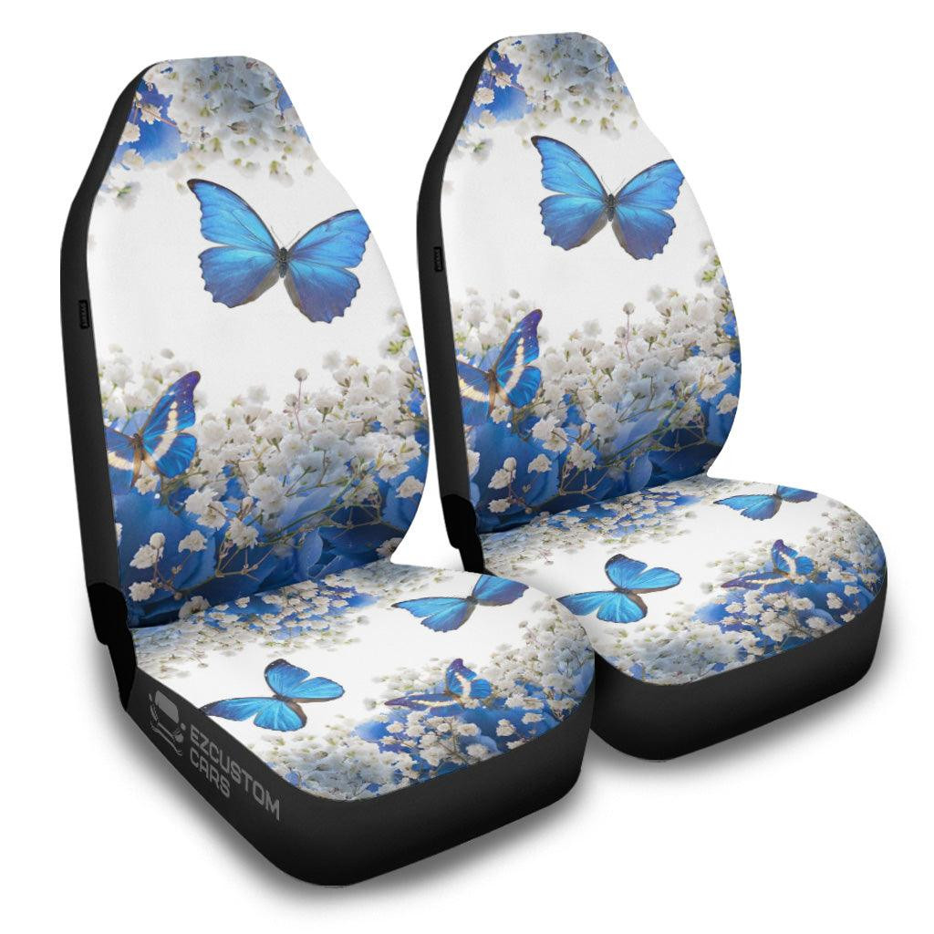 Blue Butterfly Car Seat Covers Custom Butterfly Car Accessories