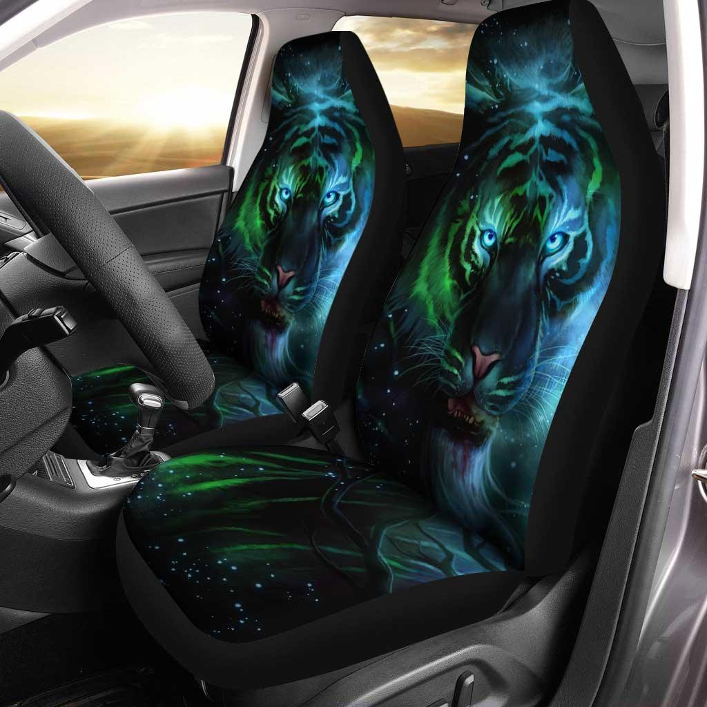 Blue Eyes Tiger In The Darkness Car Seat Covers