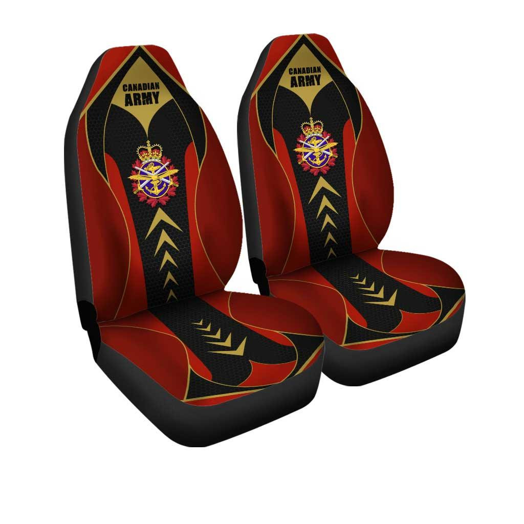 Canadian Army Behind Flag Car Seat Covers