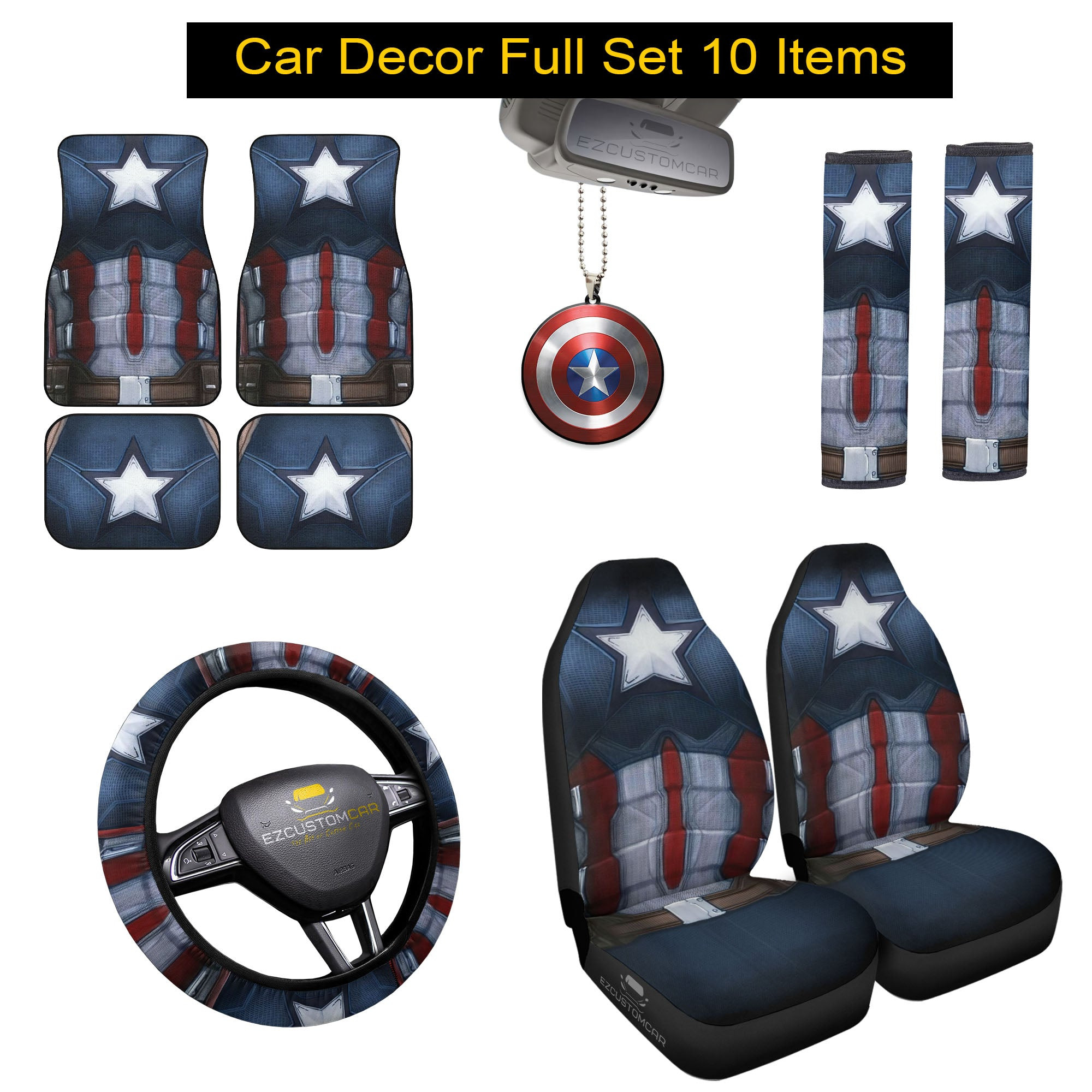 Captain Marvel Suite Combo Car Bundle Pack Accessories