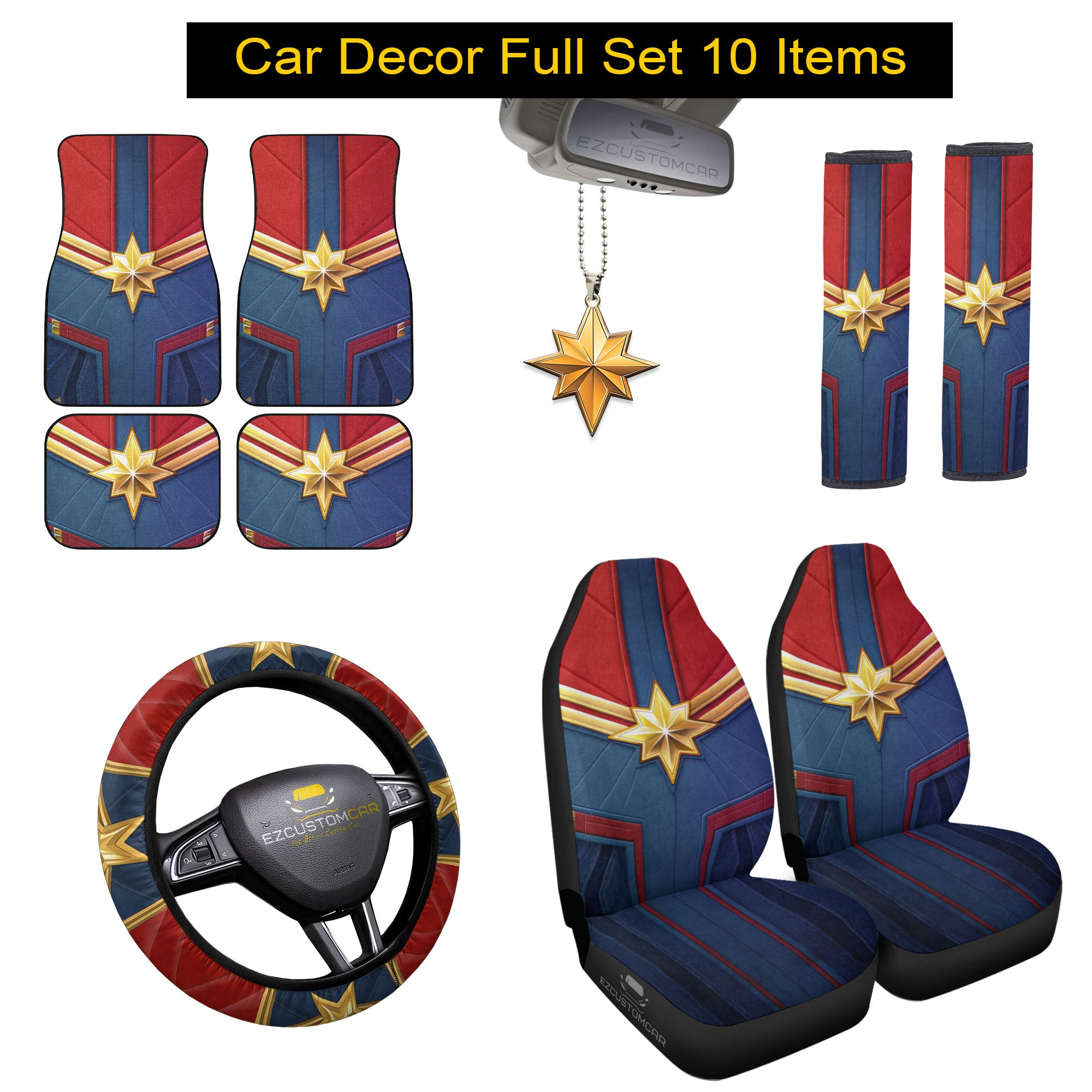 Captain Marvel Suite Combo Car Bundle Pack Accessories