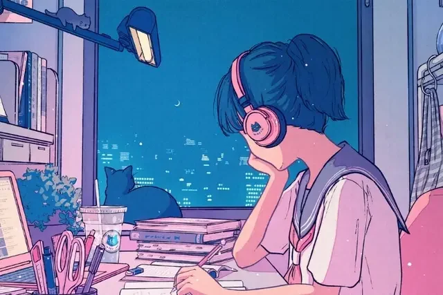 The Impact of Anime Soundtracks on the Viewing Experience 1 chill girl listening to music