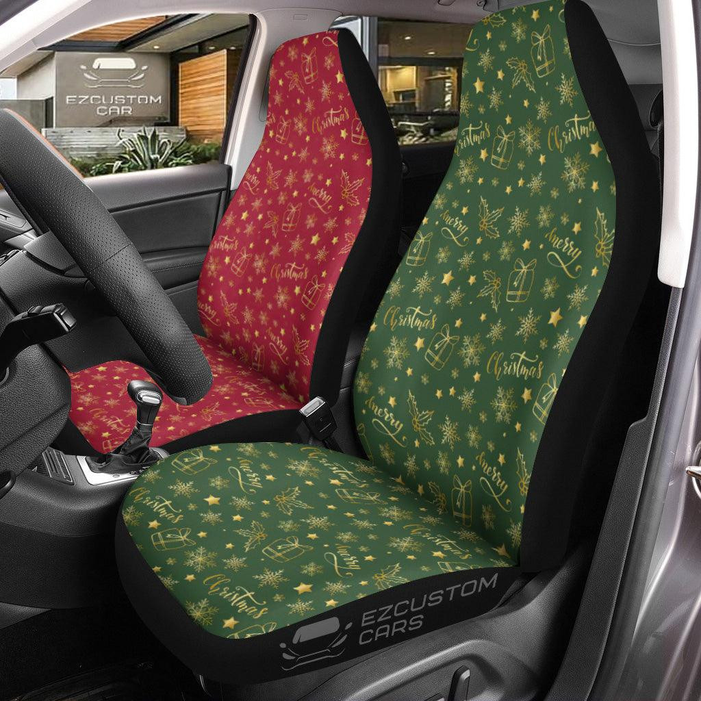 Christmas Car Seat Covers Christmas Car Decor Christmas Snowmen Pattern