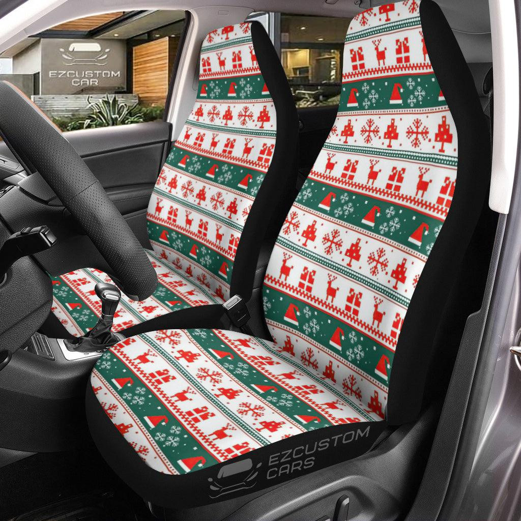 Christmas Car Seat Covers Christmas Car Decor Christmas Snowmen Pattern