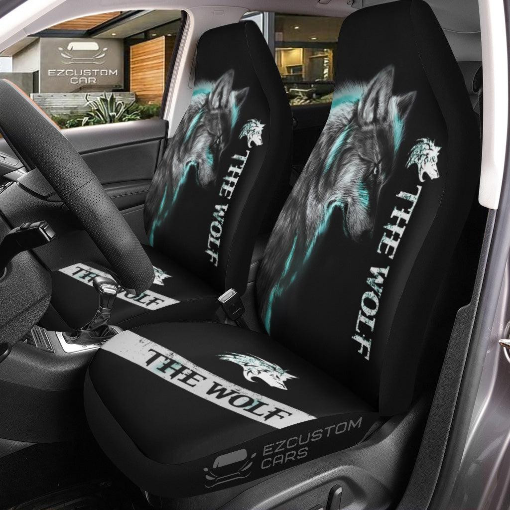 Colorful Wolf Car Seat Covers Custom Animal Car Accessories Colorful Wolf Car Seat Covers Custom Animal Car Accessories