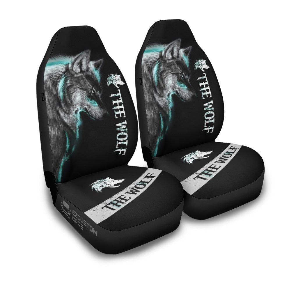 Colorful Wolf Car Seat Covers Custom Animal Car Accessories