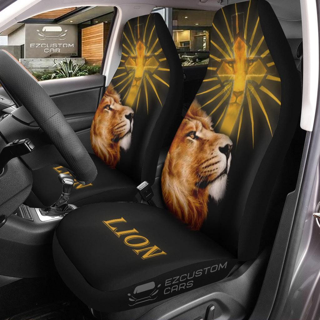 Cross x Lion Car Seat Covers Custom Lion Car Accessories