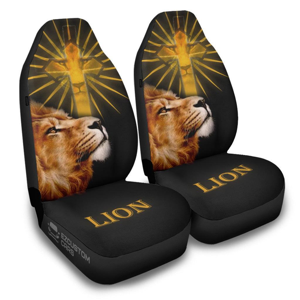 Cross x Lion Car Seat Covers Custom Lion Car Accessories