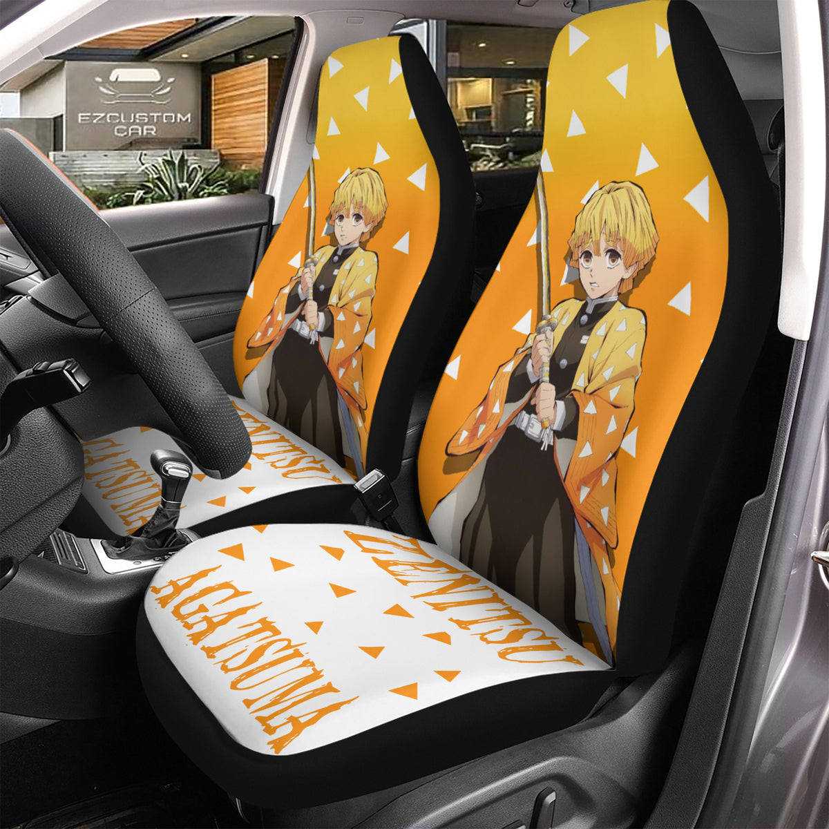 Custom Zenitsu Agatsuma Car Seat Covers – Demon Slayer Fan Custom Zenitsu Agatsuma Car Seat Covers – Demon Slayer Fan