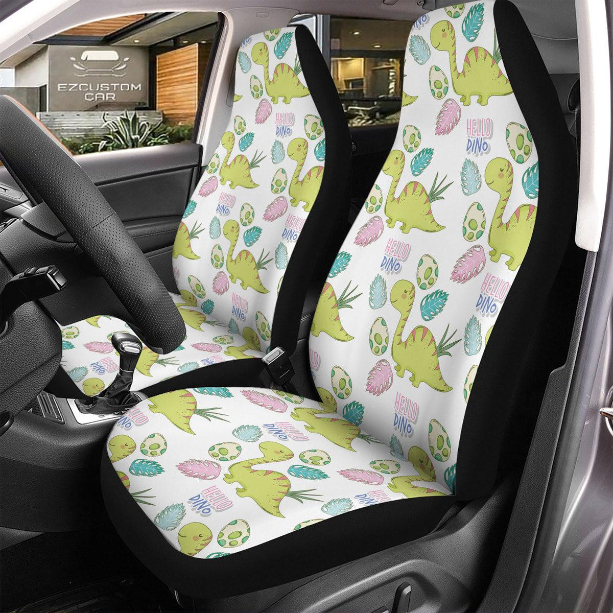 Cute Apatosaurus Pattern Car Accessories Custom Dinosaur Car Seat Covers