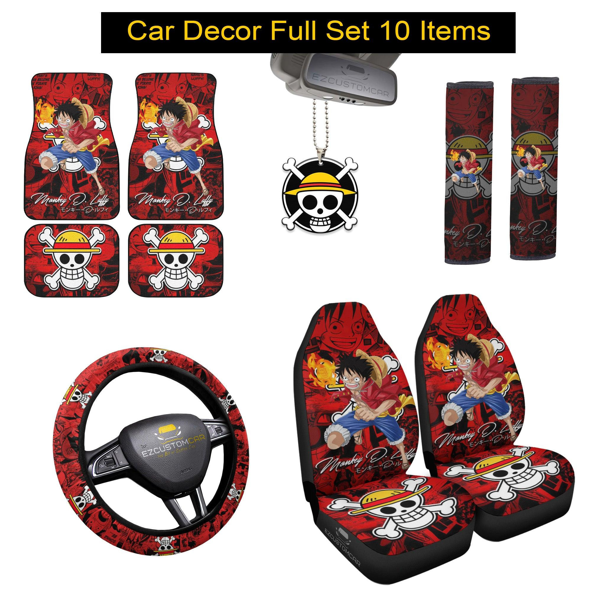 D. Luffy One Piece Car Mats x Car Seat Covers Set Anime Car Decoration