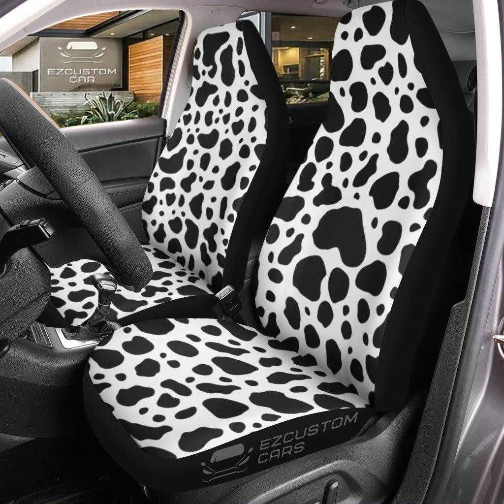 Dairy Cow Skin Car Seat Covers Custom Cow Print Car Accessories