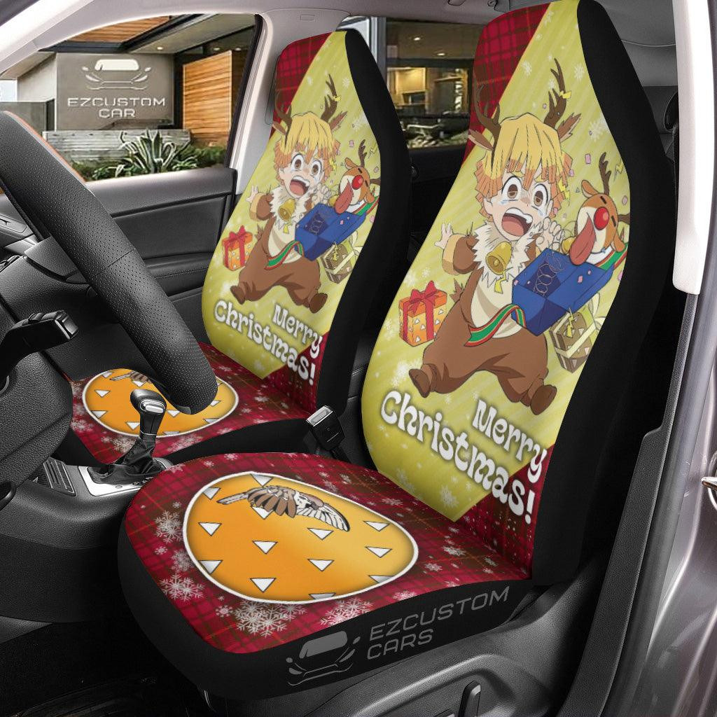 Demon Slayer Anime Car Seat Covers Zenitsu Agatsuma Christmas