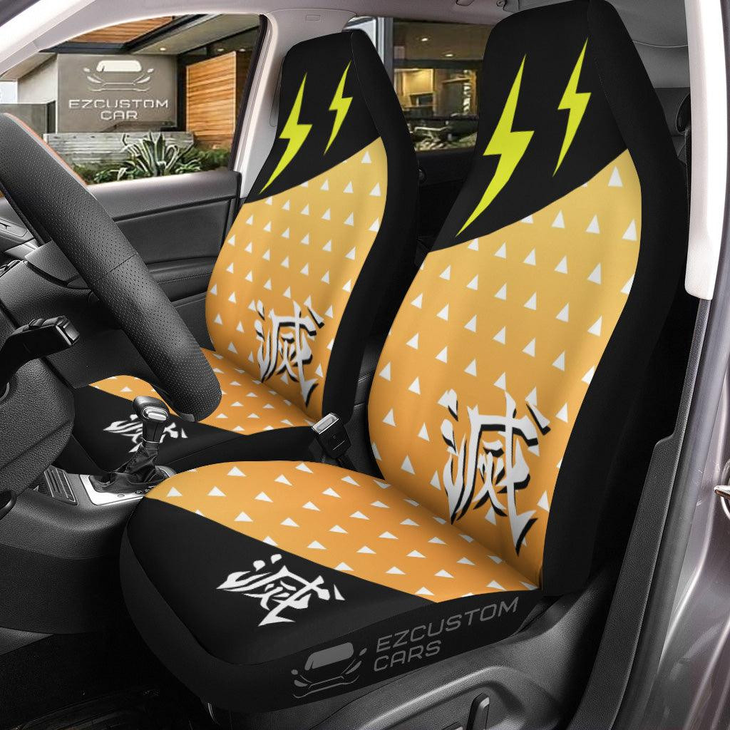 Demon Slayer Anime Car Seat Covers Zenitsu Agatsuma Christmas