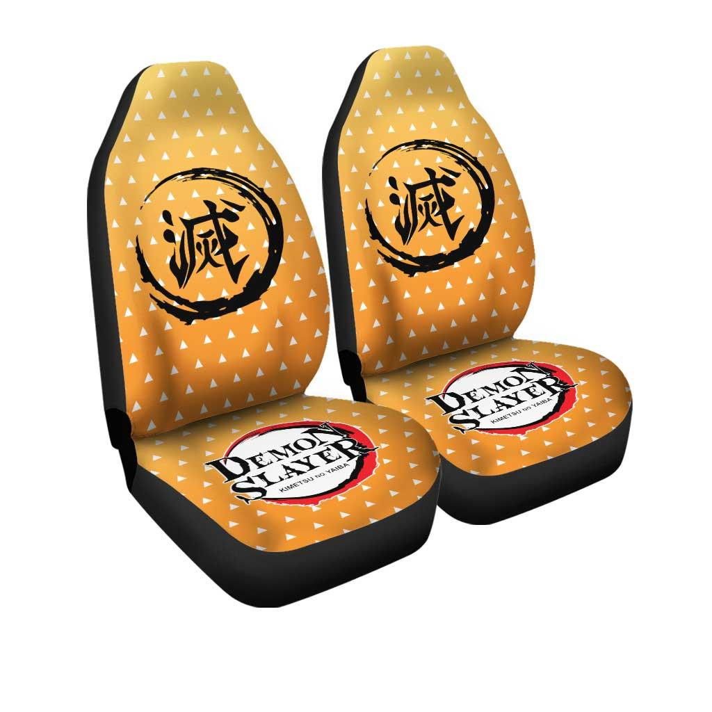 Demon Slayers Car Seat Covers Zenitsu Agatsuma Pattern Kinometsu no Yaiba