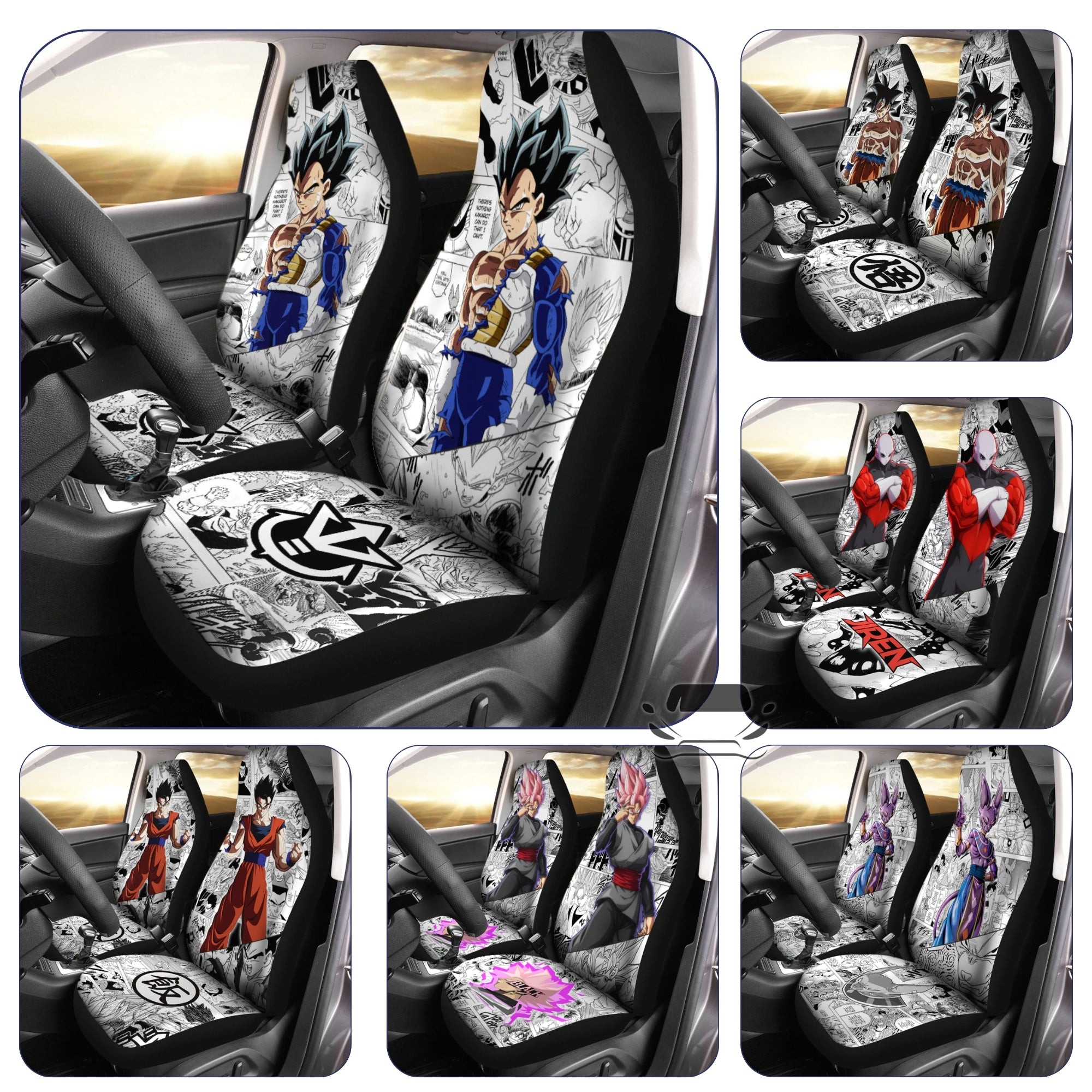 Personalize Your Ride with Dragon Ball Car Seat Covers – Universal Fit 2pcs
