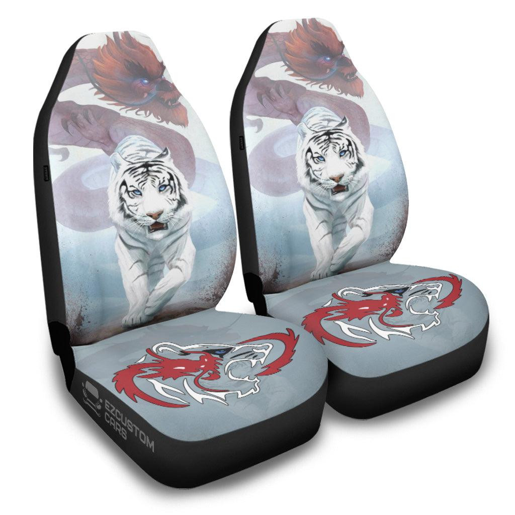 Dragon x Tiger Car Seat Covers Custom Tiger Car Accessories
