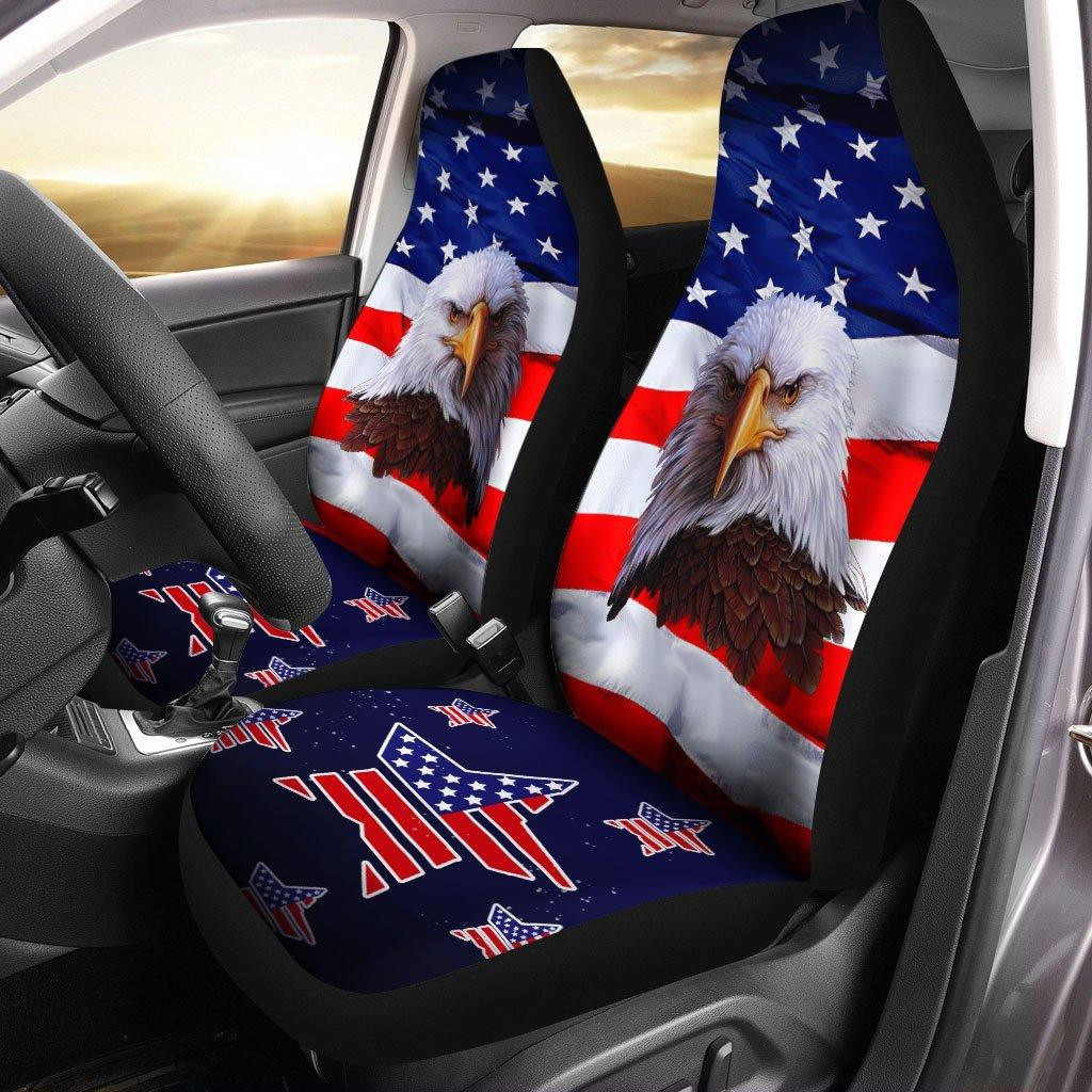 Bald Eagle American Flag Car Seat Cover US Navy