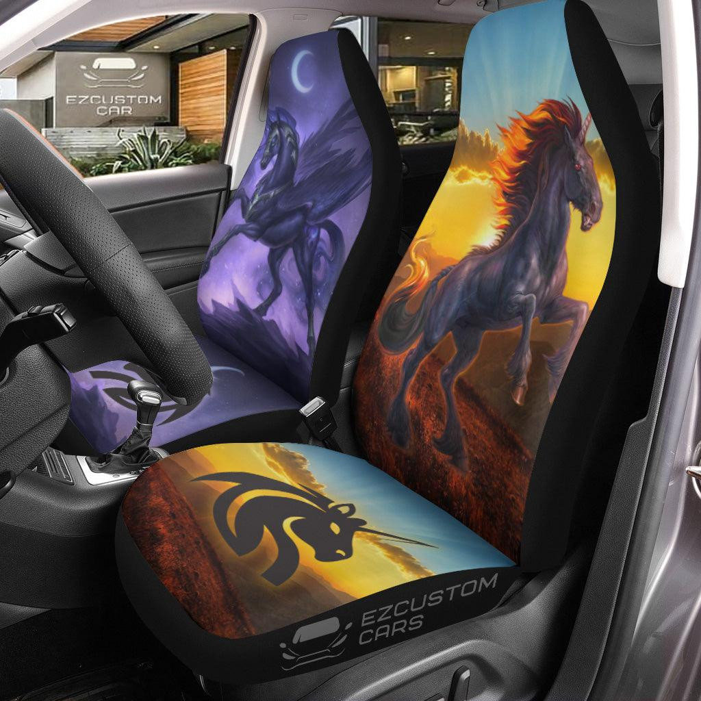 Night Skull Unicorn Car Seat Covers Custom Unicorn Car Accessories