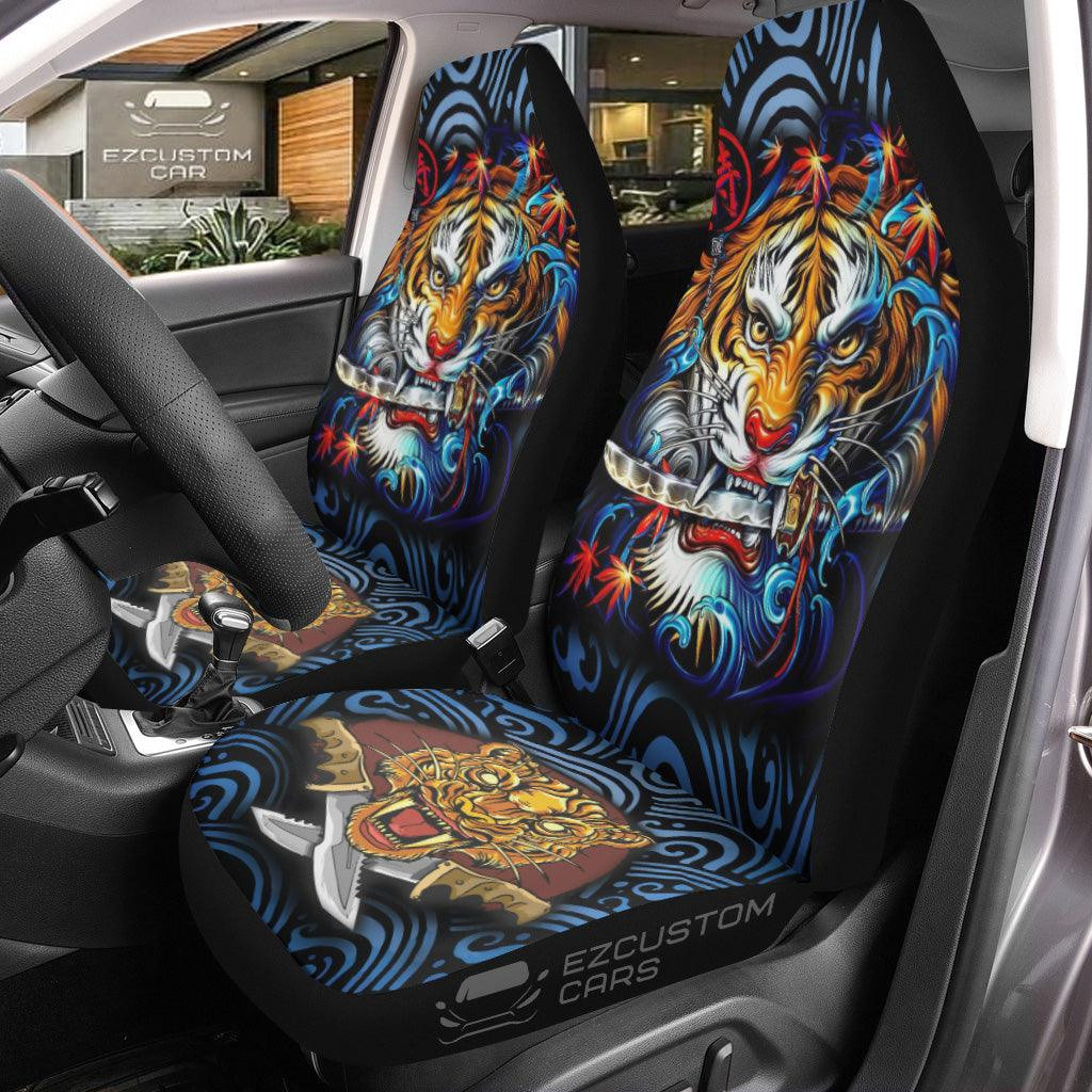 Fight Tiger Car Seat Covers Custom Tiger Car Accessories