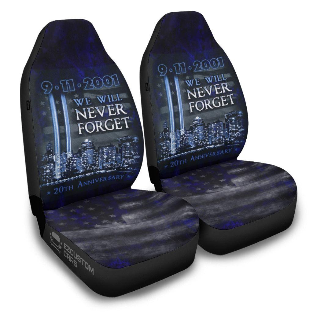 Flag American Car Seat Covers 9-11-2001 We Will Never Forget